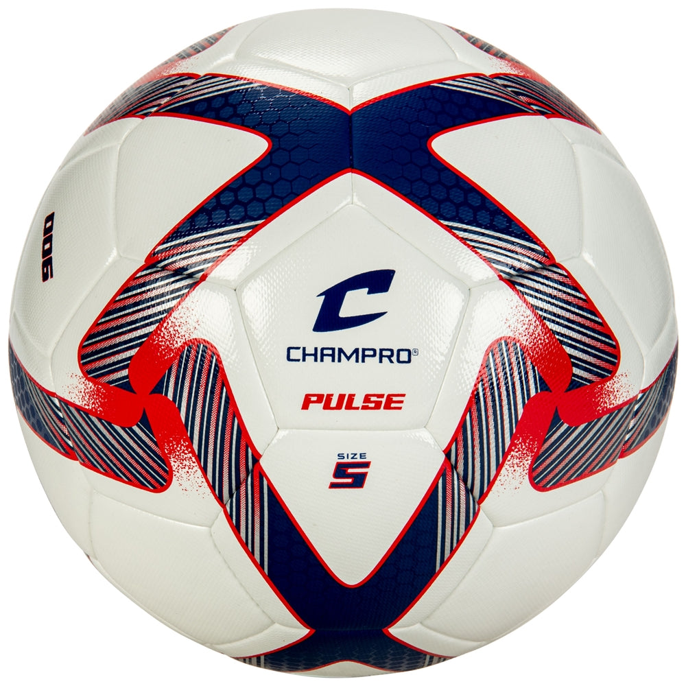PULSE Soccer Ball - Royal Fire Red White, 5"