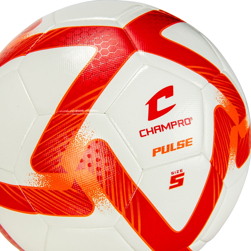 PULSE Soccer Ball - Fire Red Orange White, 4"