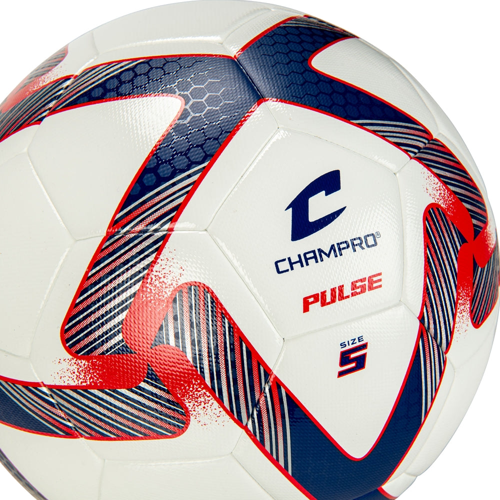 PULSE Soccer Ball - Royal Fire Red White, 4"