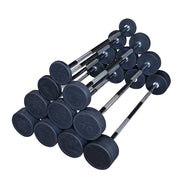 Rubber Coated Fixed Straight Barbell Pack, (1 Each, 20, 30, …110Lb) 10 Total