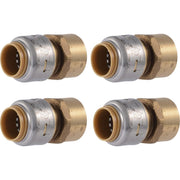 SharkBite 1/2 In. x 1/2 In. FNPT Straight Brass Push-to-Connect Female Adapter (4-Pack)