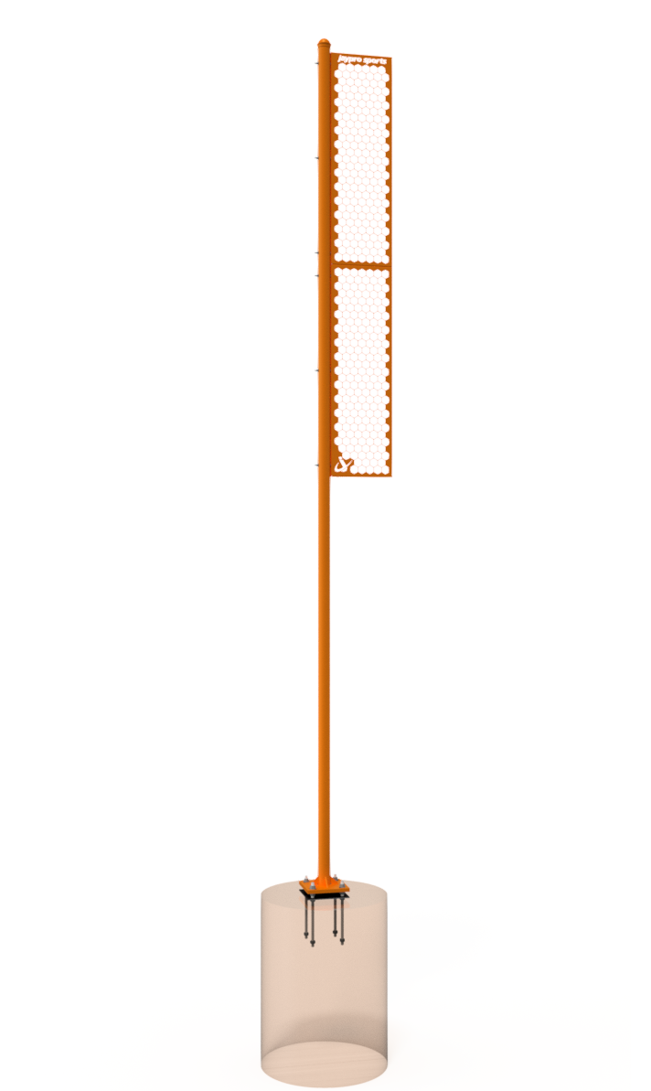 Foul Poles - 20 ft. - Softball (Professional) (Surface Mount) (White)