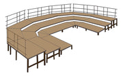 NPS® 3-Level Seated Band Riser Package, Hardboard, Frame Color: Black
