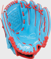 Rawlings Sure Catch Series Youth Jacob Degrom Signature 10-Inch Baseball Glove - Right Hand Thrower - Columbia Blue/Scarlet