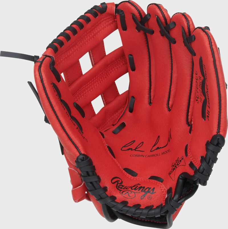 Rawlings Sure Catch Series Youth Corbin Carrol Signature 10.5-Inch Baseball Glove - Right Hand Thrower - Scarlet