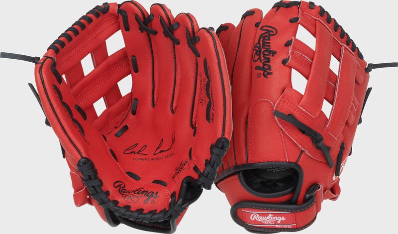 Rawlings Sure Catch Series Youth Corbin Carrol Signature 10.5-Inch Baseball Glove - Right Hand Thrower - Scarlet