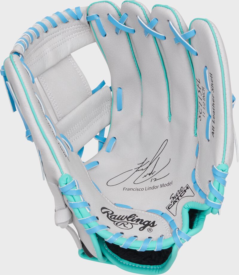 Rawlings Sure Catch Series Youth Francisco Lindor Signature 11.5-Inch Baseball Glove  - Right Hand Thrower - Gray