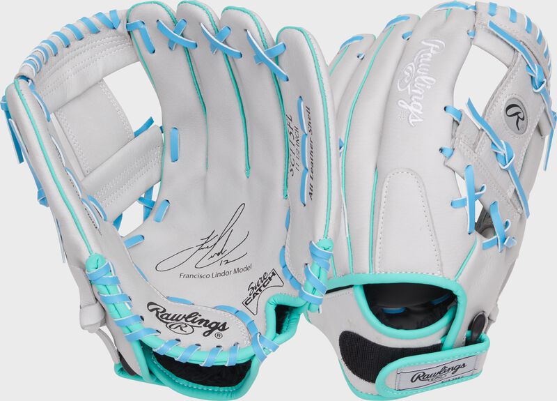 Rawlings Sure Catch Series Youth Francisco Lindor Signature 11.5-Inch Baseball Glove  - Right Hand Thrower - Gray