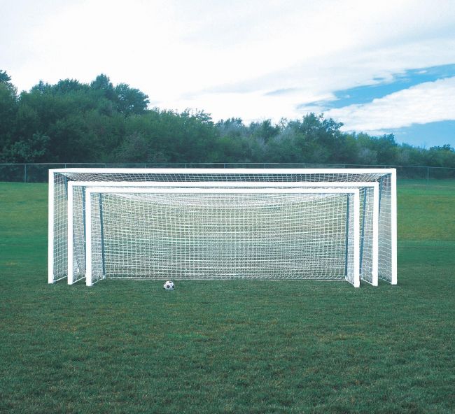 18.5 X 6.5' Club 4" Round Portable Aluminum Soccer  Goal Package