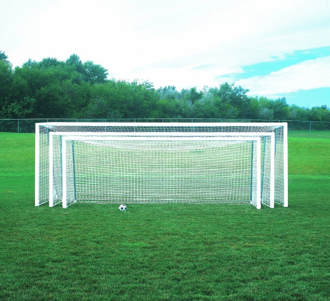 No-tip 24' X 8' Competition 4"  Round Portable Aluminum Soccer Goal Package