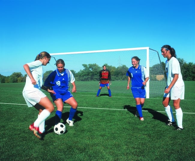 No-tip 24' X 8' Competition 4" X 4" Portable Aluminum Soccer Goals