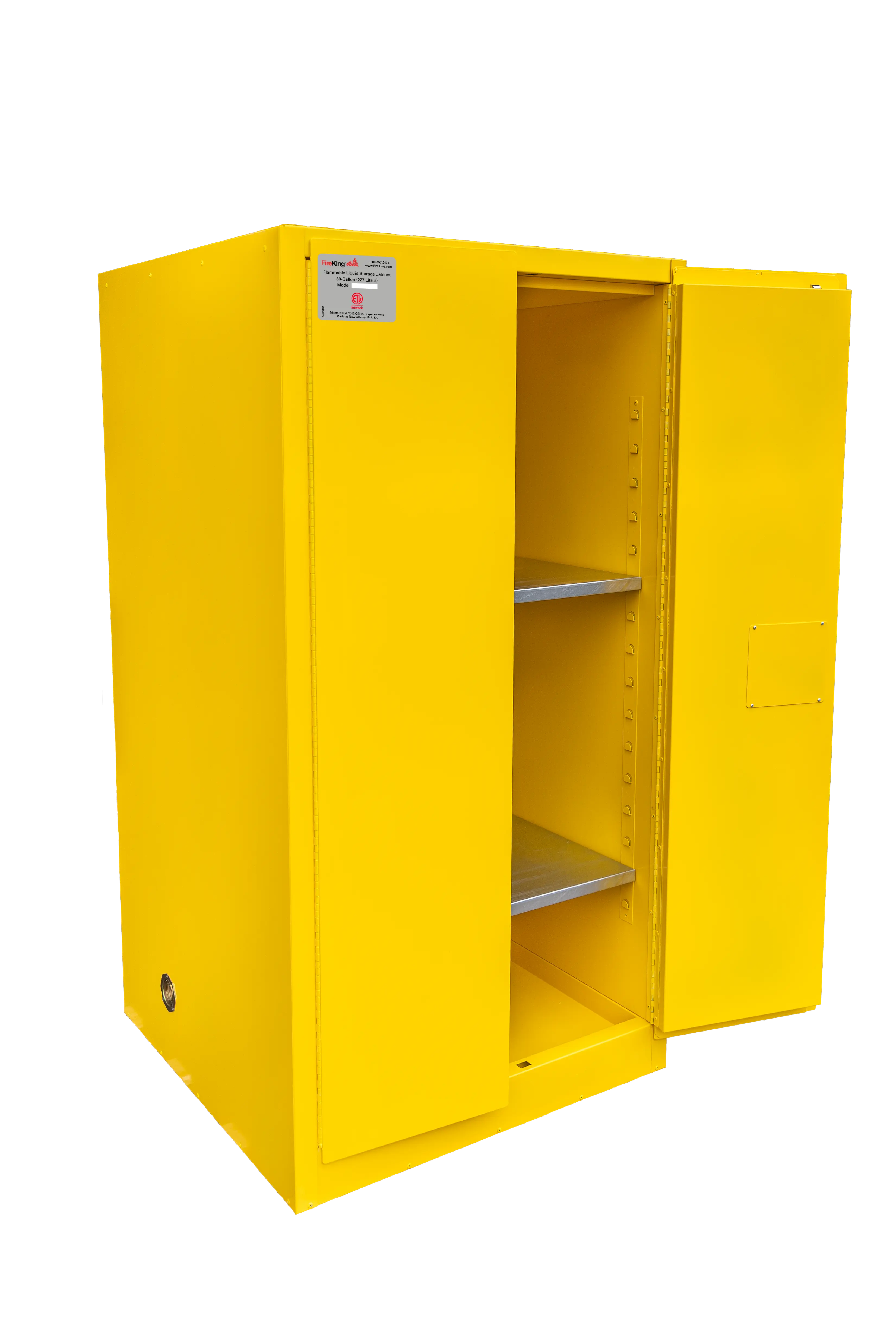 Flammable Safety Cabinet with Manual Closing Doors (Yellow)