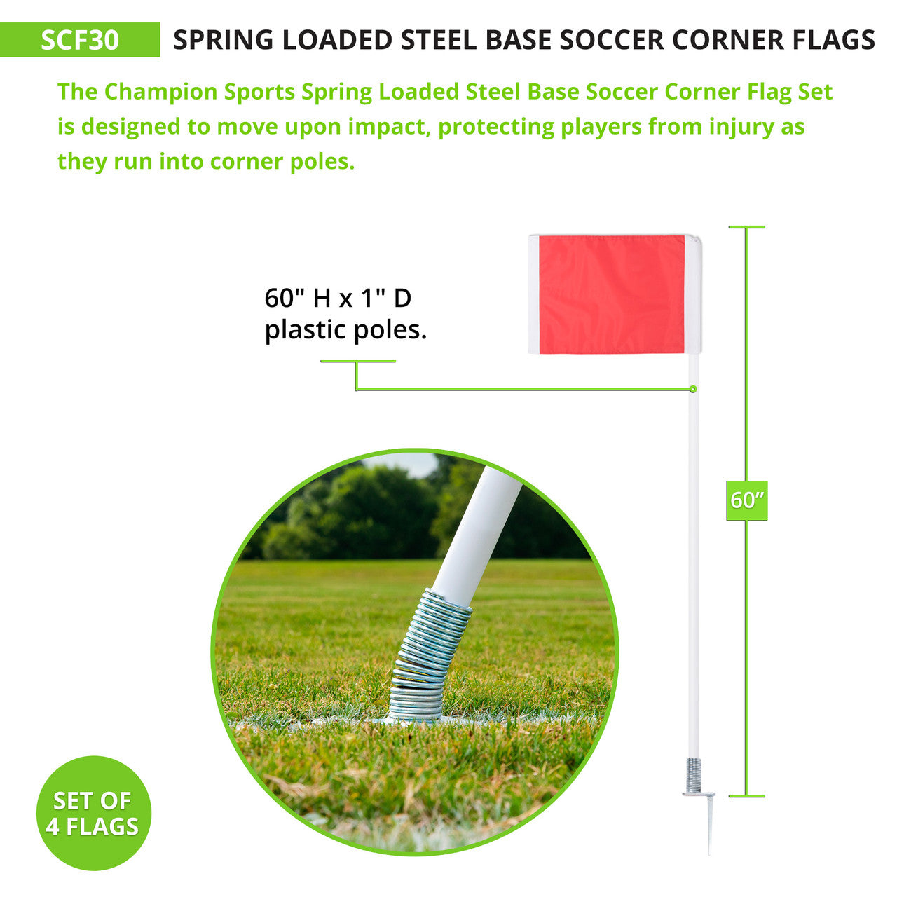 Spring Loaded Corner Flags