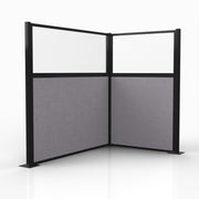 OfficeflexCorner (L-Shape) 6x4 Select Gray with Fluted Poly Window Black Frame