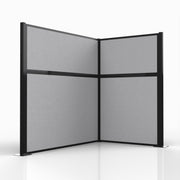 Officeflex Corner (L-Shape) 6x4 Gray Smoke  Black Frame