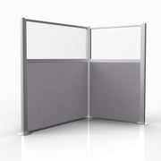 Officeflex Corner (L-Shape) 6x4 Select Gray with Fluted Poly Window Silver Frame