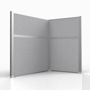 Officeflex Corner (L-Shape) 6x4 Gray Smoke Silver Frame