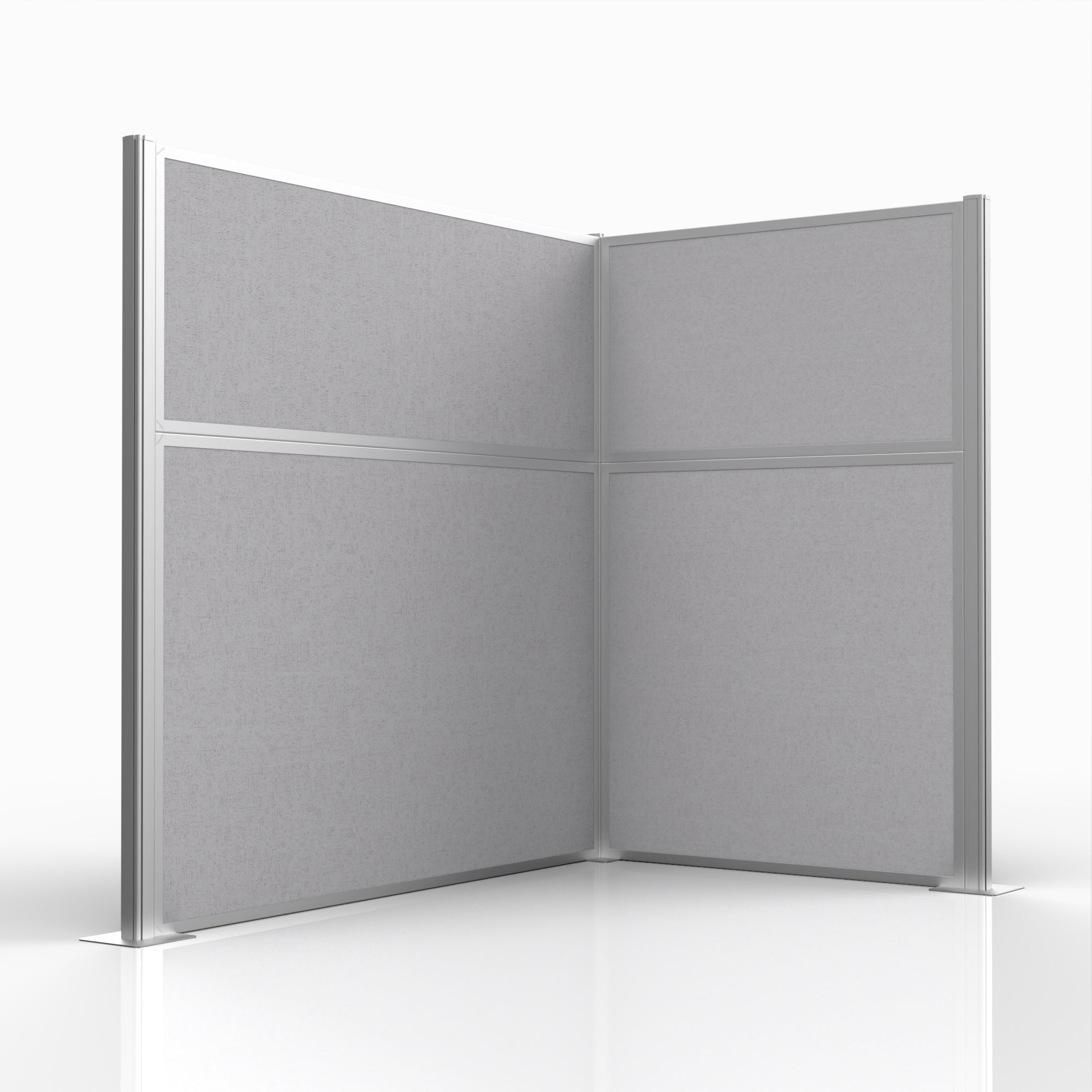 Officeflex Corner (L-Shape) 6x4 Gray Smoke Silver Frame