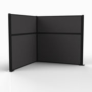 Officeflex Corner (L-Shape) 6x6 Stone Black Frame