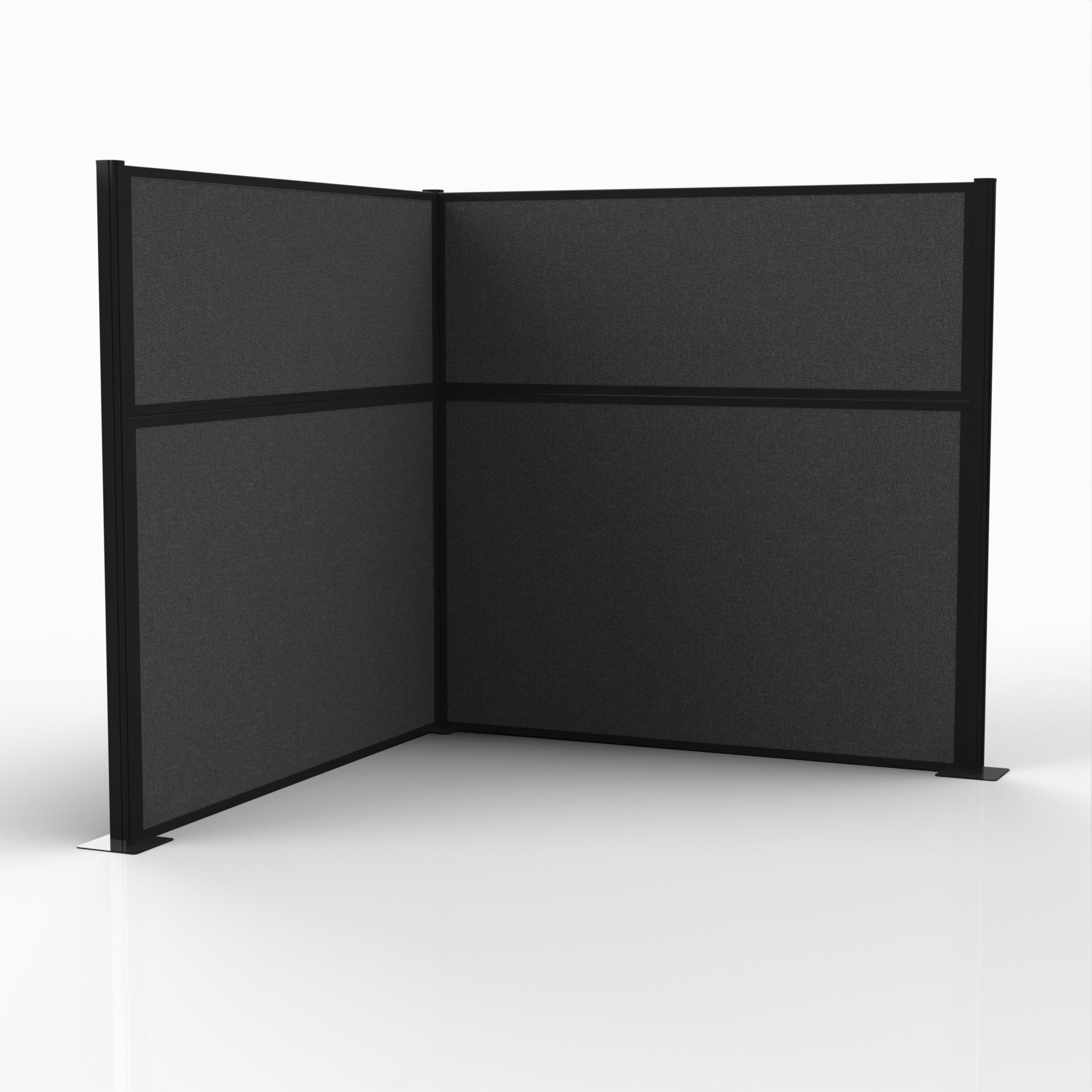 Officeflex Corner (L-Shape) 6x6 Stone Black Frame