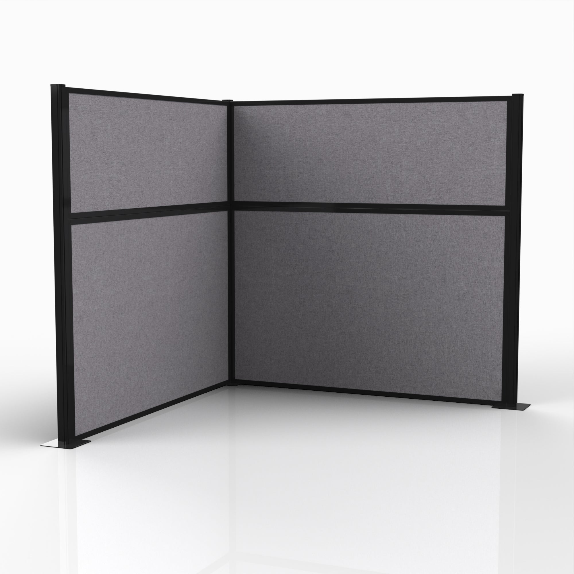 Officeflex Corner (L-Shape) 6x6 Select Gray Black Frame
