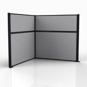 Officeflex Corner (L-Shape) 6x6 Gray Smoke  Black Frame