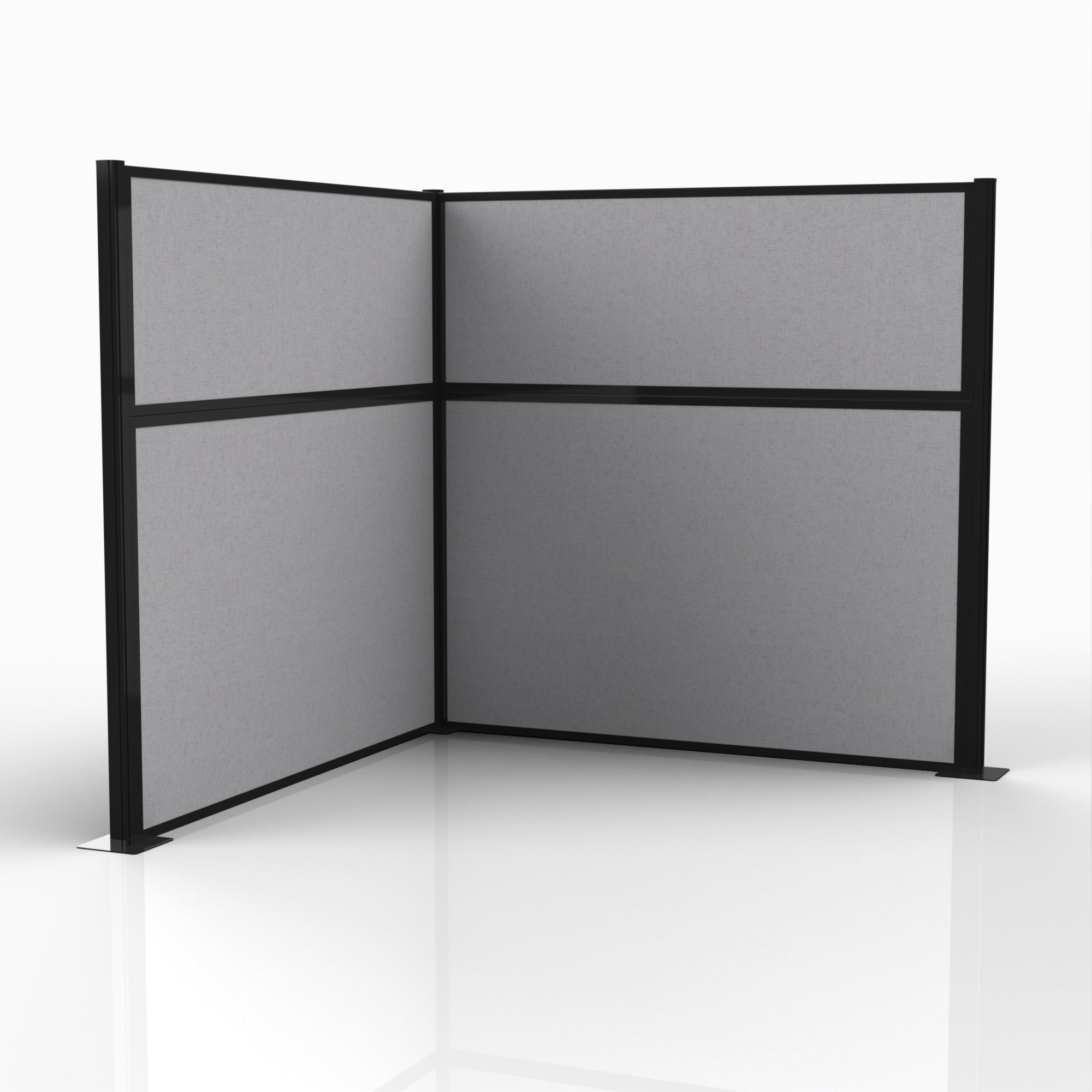 Officeflex Corner (L-Shape) 6x6 Gray Smoke  Black Frame