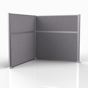 Officeflex Corner (L-Shape) 6x6 Select Gray Silver Frame