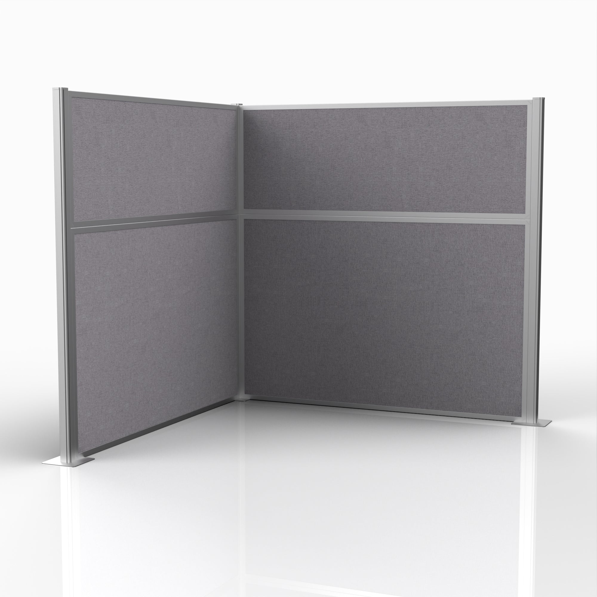 Officeflex Corner (L-Shape) 6x6 Select Gray Silver Frame