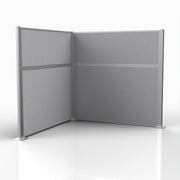 Officeflex Corner (L-Shape) 6x6 Gray Smoke Silver Frame