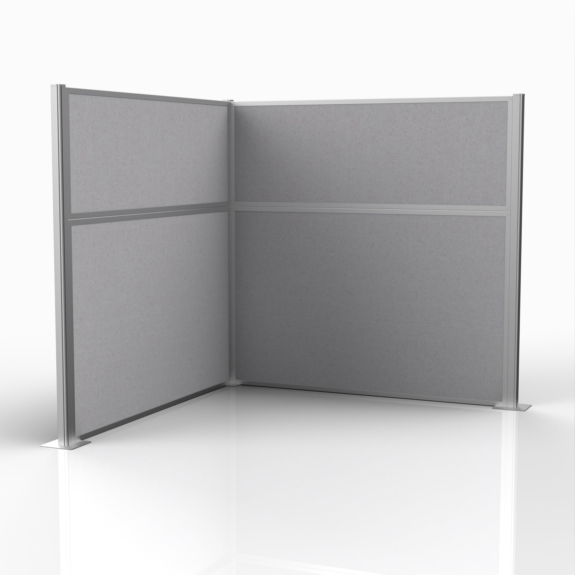 Officeflex Corner (L-Shape) 6x6 Gray Smoke Silver Frame