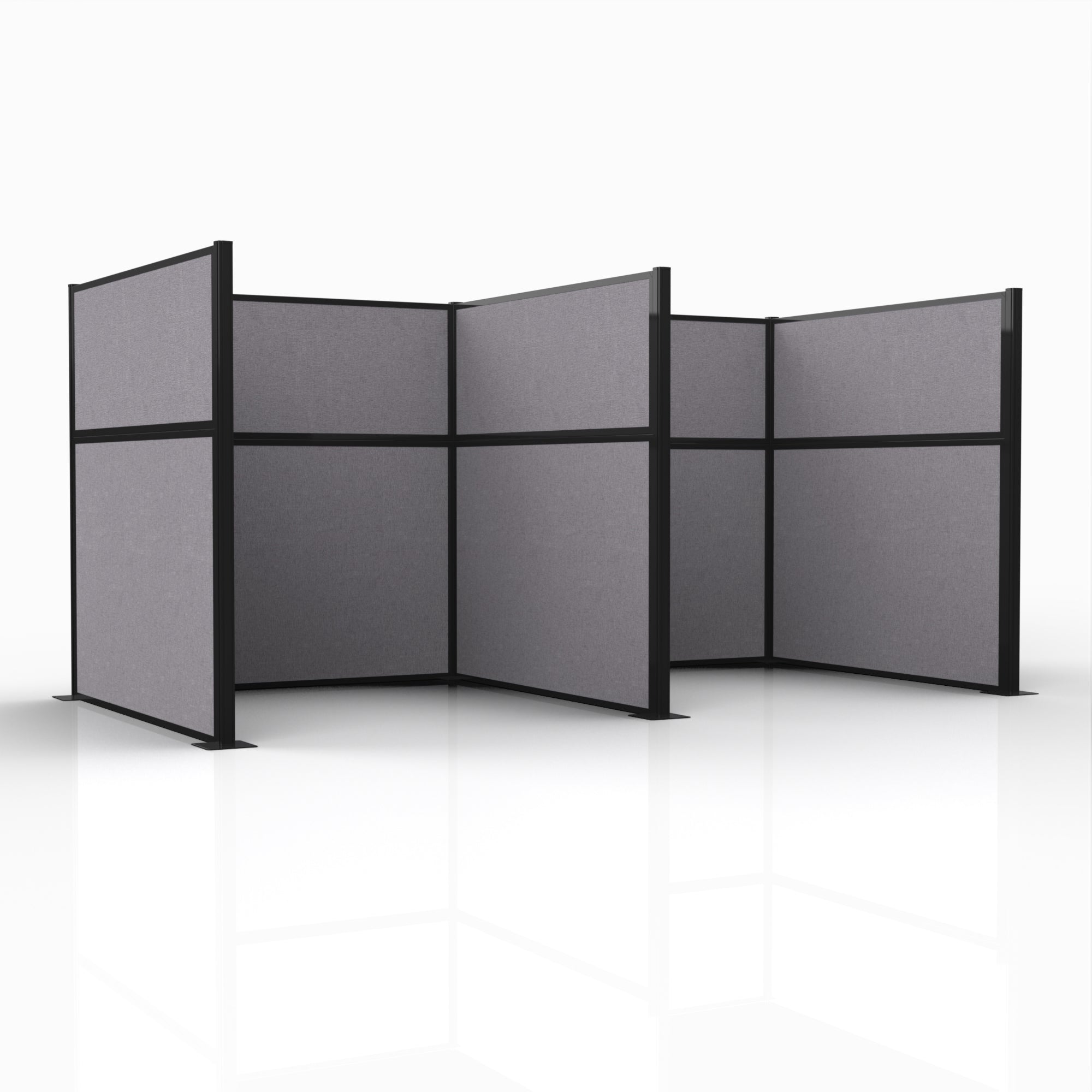 Officeflex Double (H or W-Shape) 6x6 Select Gray Black Frame
