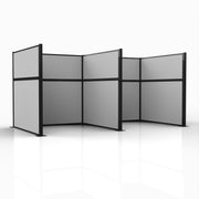 Officeflex Double (H or W-Shape) 6x6 Gray Smoke  Black Frame
