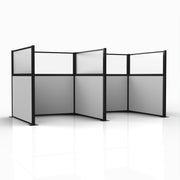 Officeflex Double (H or W-Shape) 6x6 Gray Smoke with Fluted Poly Window Black Frame