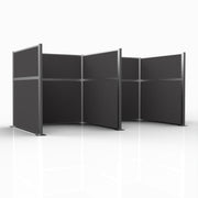 Officeflex Double (H or W-Shape) 6x6 Stone Silver Frame