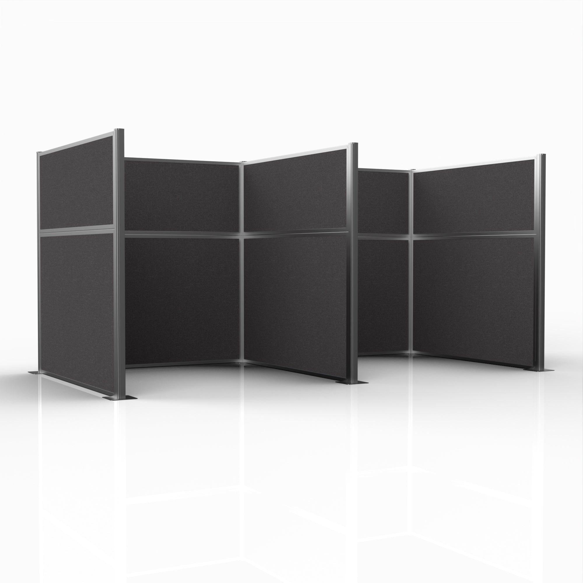 Officeflex Double (H or W-Shape) 6x6 Stone Silver Frame