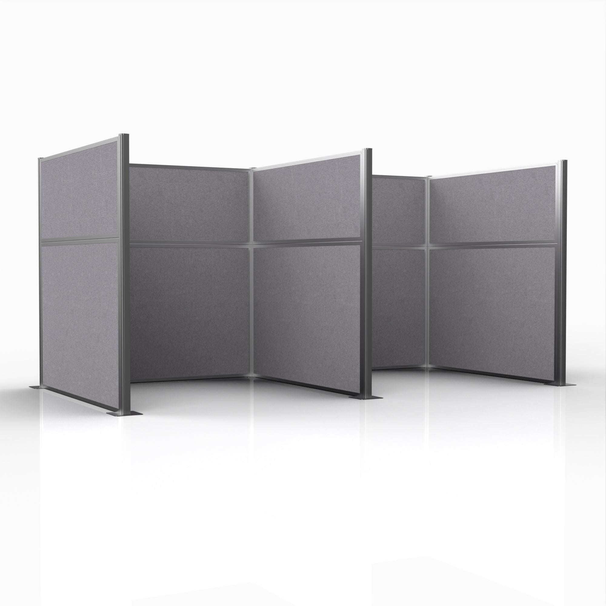 Officeflex Double (H or W-Shape) 6x6 Select Gray Silver Frame