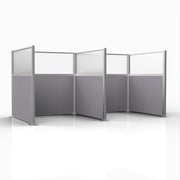Officeflex Double (H or W-Shape) 6x6 Select Gray with Fluted Poly Window Silver Frame