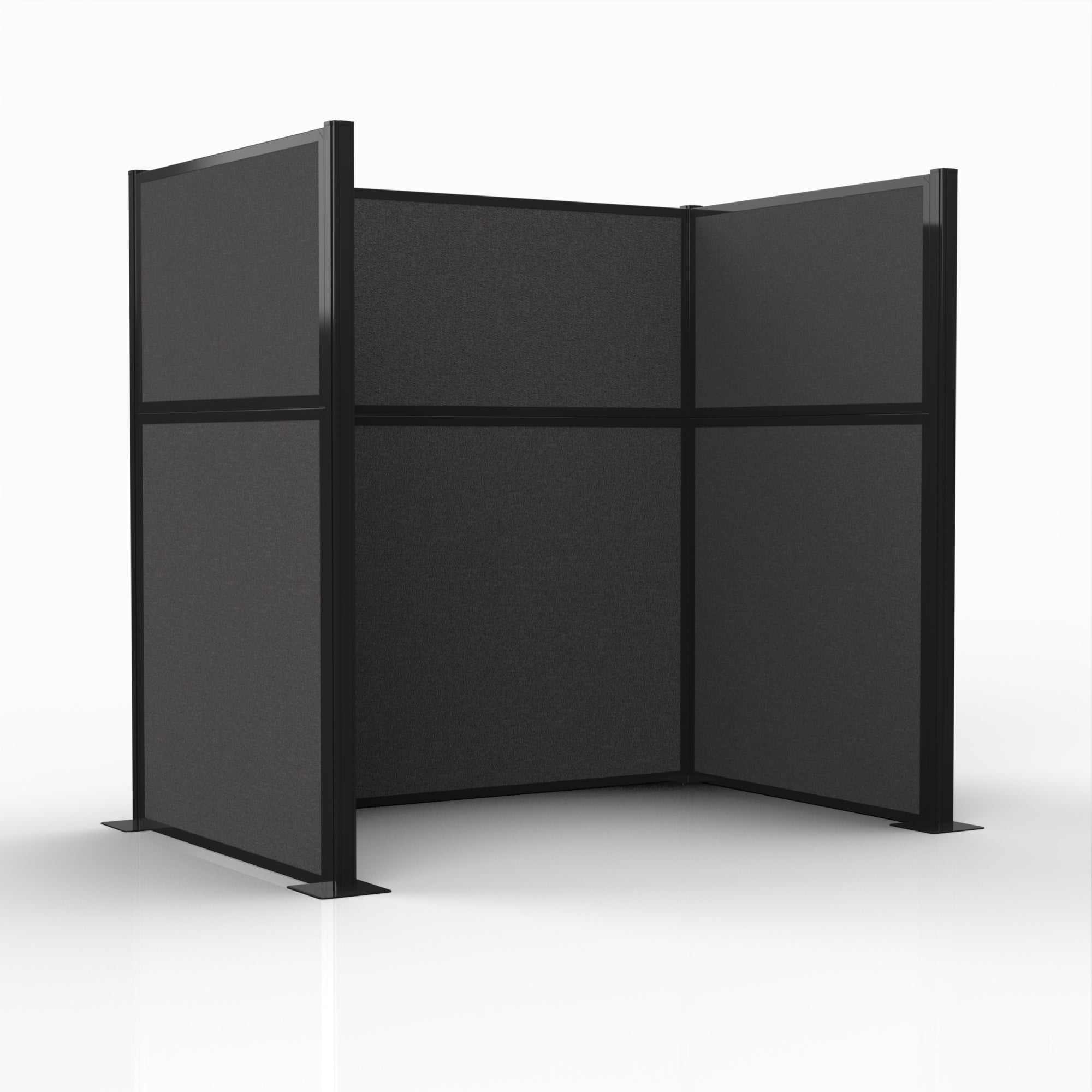 Officeflex Single (U-Shape) 6x4 Stone Black Frame