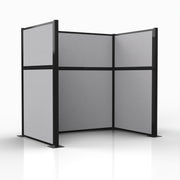 Officeflex Single (U-Shape) 6x4 Gray Smoke  Black Frame