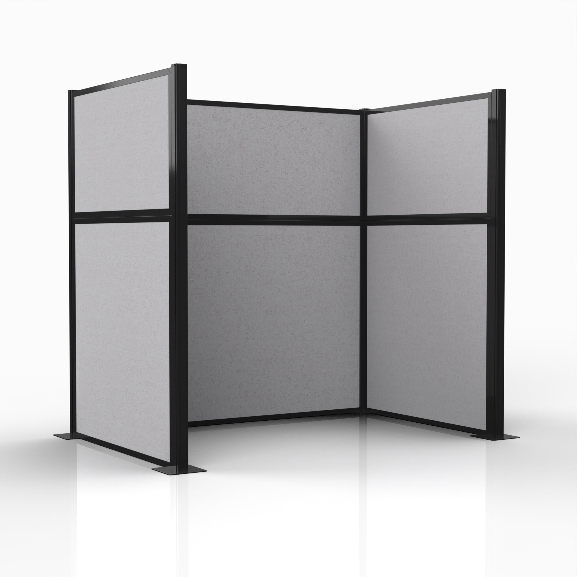 Officeflex Single (U-Shape) 6x4 Gray Smoke  Black Frame