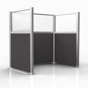 Officeflex Single (U-Shape) 6x4 Stone with Fluted Poly Window Silver Frame
