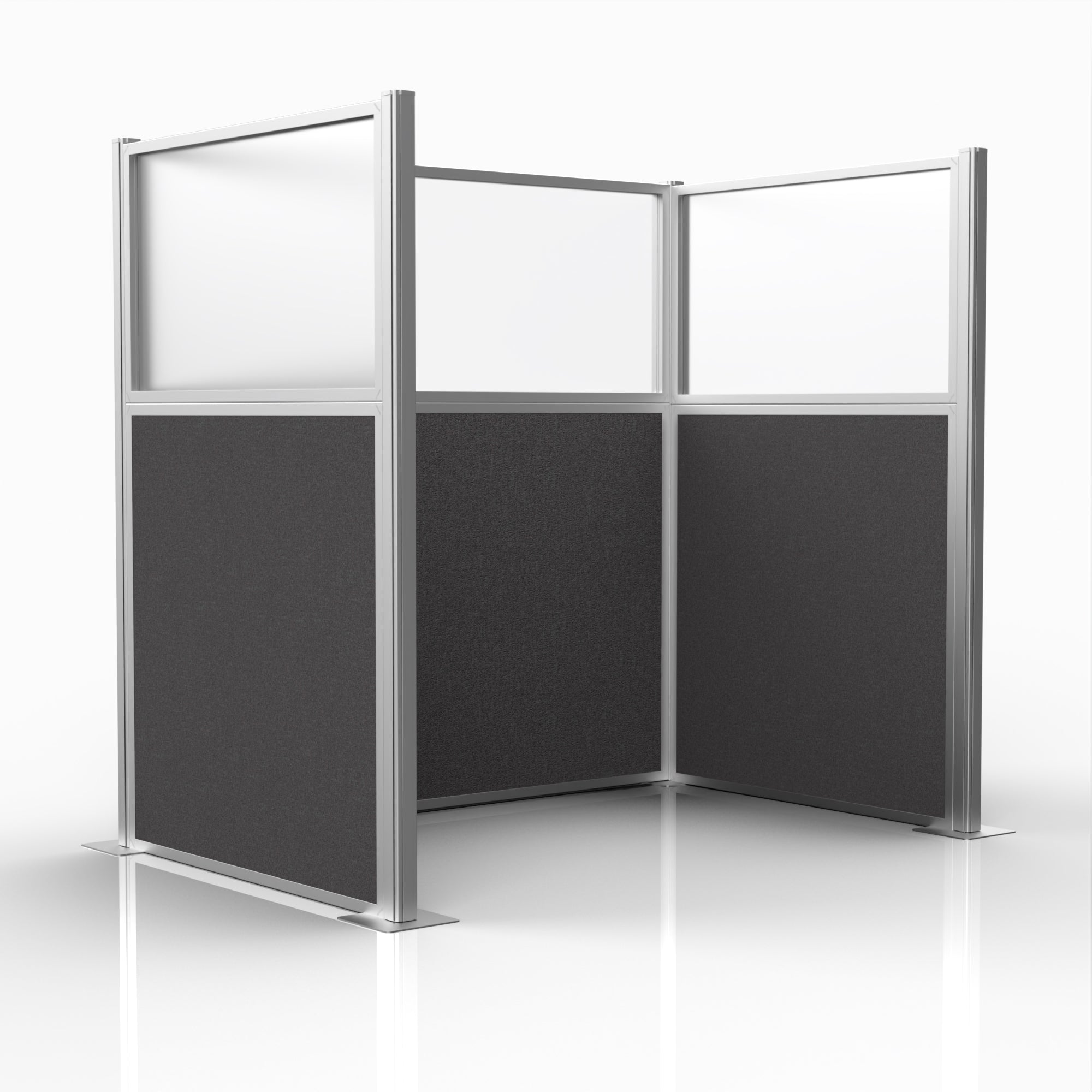 Officeflex Single (U-Shape) 6x4 Stone with Fluted Poly Window Silver Frame