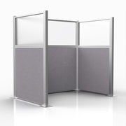 Officeflex Single (U-Shape) 6x4 Select Gray with Fluted Poly Window Silver Frame