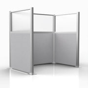 Officeflex Single (U-Shape) 6x4 Gray Smoke with Fluted Poly Window Silver Frame