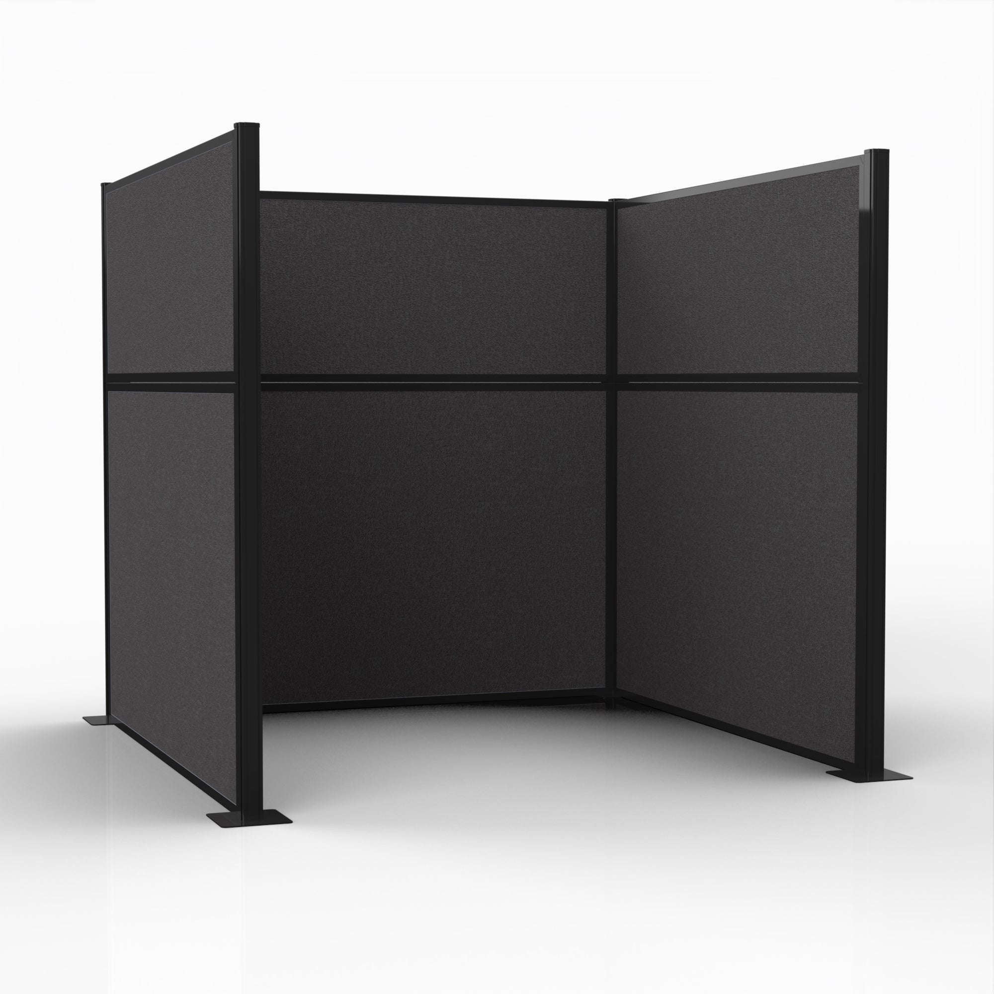 Officeflex Single (U-Shape) 6x6 Stone with Black Frame