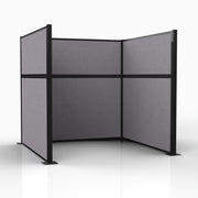 Officeflex Single (U-Shape) 6x6 Select Gray  Black Frame