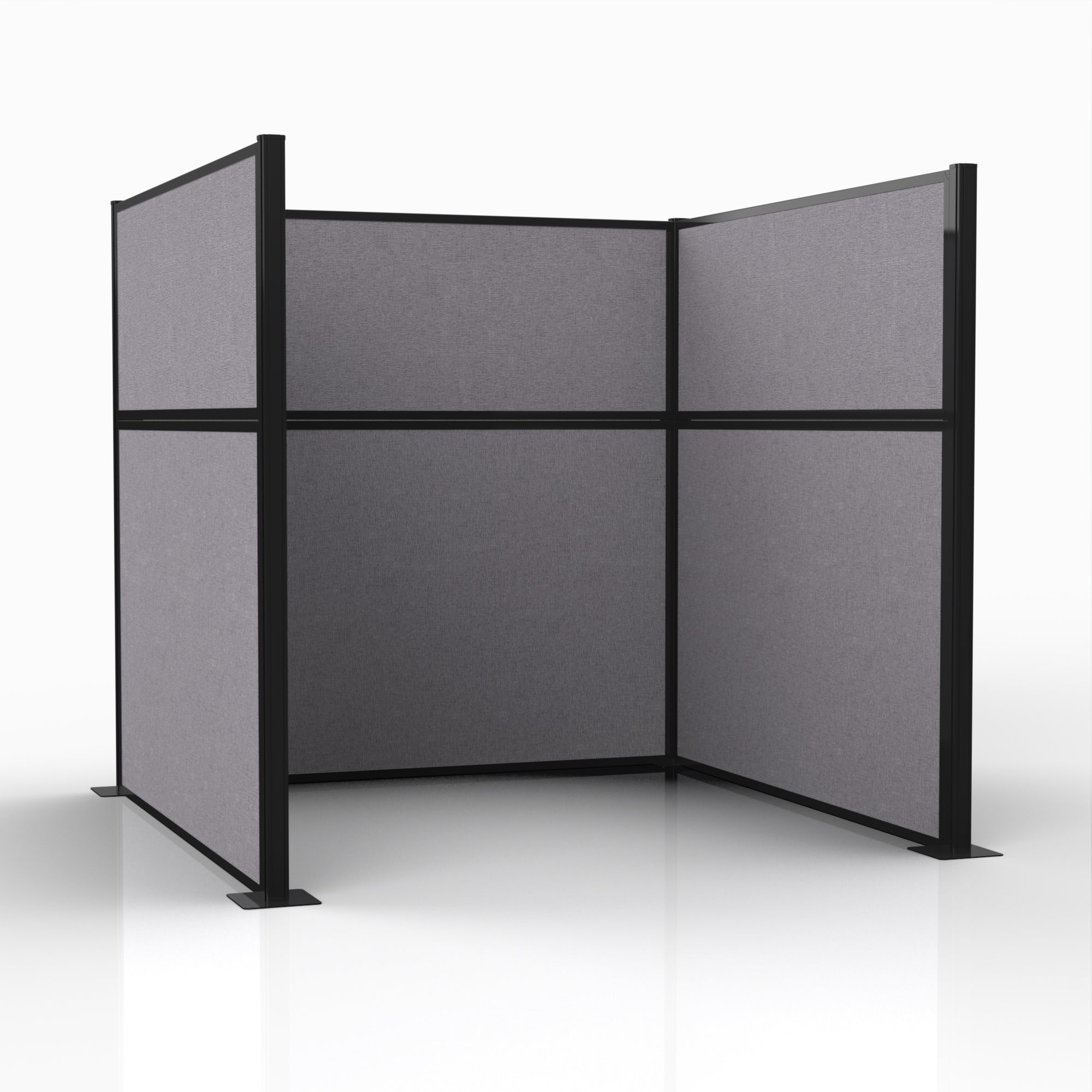 Officeflex Single (U-Shape) 6x6 Select Gray  Black Frame