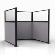 Officeflex Single (U-Shape) 6x6 Select Gray with Fluted Poly Window Black Frame