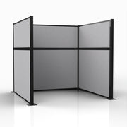Officeflex Single (U-Shape) 6x6 Gray Smoke  Black Frame
